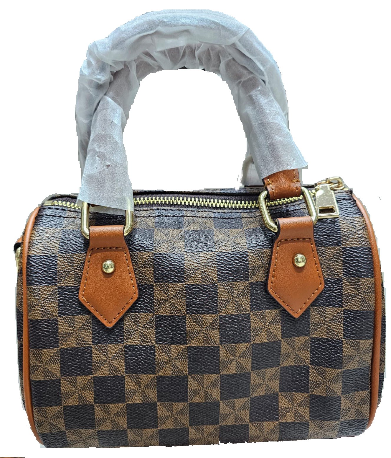 Mini Geometric Pattern Boston Bag With Bag Charm